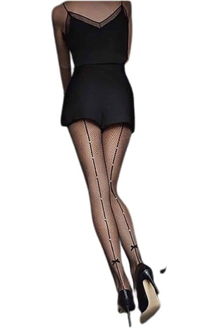 Fishnet Tights With Bead Design On the Back Marilyn Gucci G40