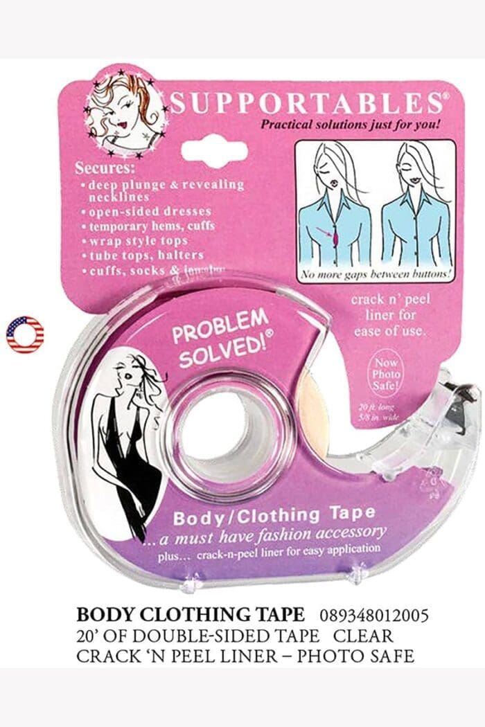 Braza Body & Clothing Double Sided Flash Tape (1009), Clear, 20