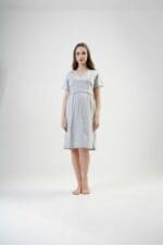 Set Ρόμπα Με Νυχτικό Εγκυμοσύνης Vienetta 202051 Grey - Cotton - Image 3