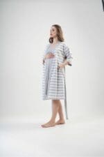Set Ρόμπα Με Νυχτικό Εγκυμοσύνης Vienetta 202051 Grey - Cotton - Image 2