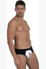 ADAMO NG-23 03 - Men's brief BLACK/HAND PRINT