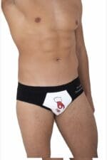 ADAMO NG-23 03 - Men's brief BLACK/HAND PRINT - Image 2