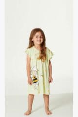 Παιδικό Νυχτικό Κοντό Μανίκι Happy People 5612 Green 100% Cotton