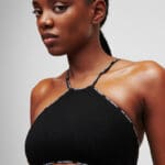 Karl Lagerfeld Mini Logo Halter Bralette 235W2108-999 Μαύρο