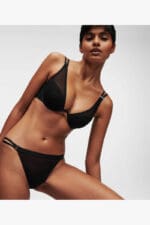 Karl Lagerfeld Σουτιέν Demi -Cup Sheer 235W2129-999 Μαύρο - Image 3
