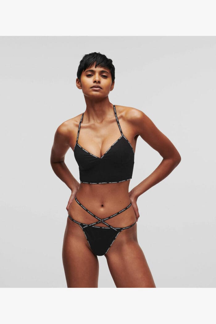 Karl Lagerfeld Mini Logo Strappy Brief 236w2111-999 Μαύρο -