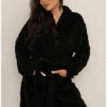 Γυναικεία Ζεστή Ρόμπα Fleece Evonna Μαύρο